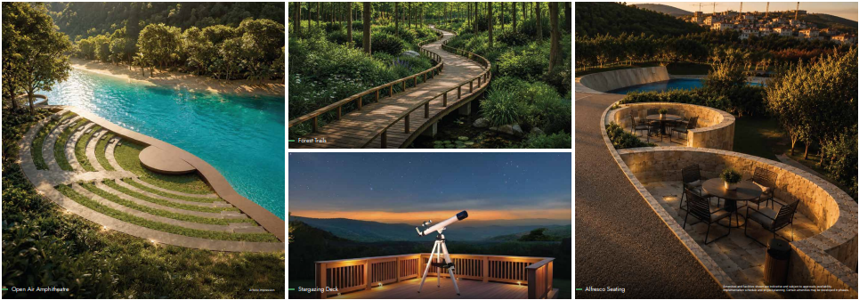 Open-Air Amphitheatre · Forest Trails · Stargazing Deck · Alfresco Seating